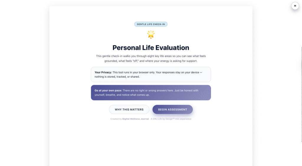 Personal Life Evaluation Assessment