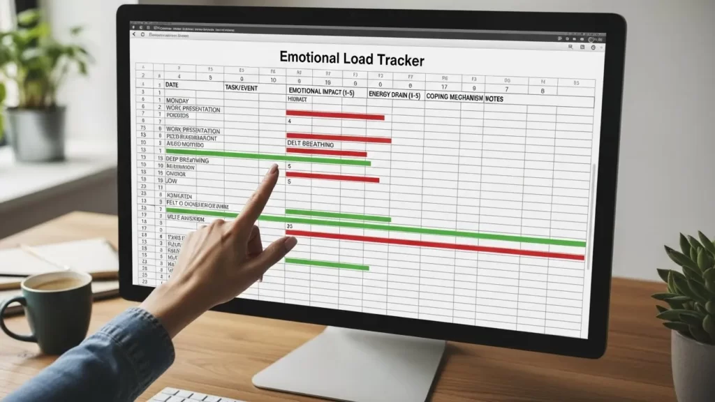 A simple emotional load tracker helps you see the hidden work your mind has been carrying.