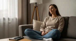 Mental load overwhelm showing quiet mental fatigue even during rest